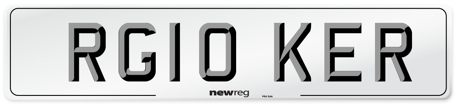 RG10 KER Number Plate from New Reg